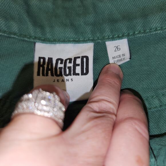 THE RAGGED PRIEST Cargo Wide Leg Jeans 26 | US 6 | Bluish Green Skater Grunge - Picture 5 of 12